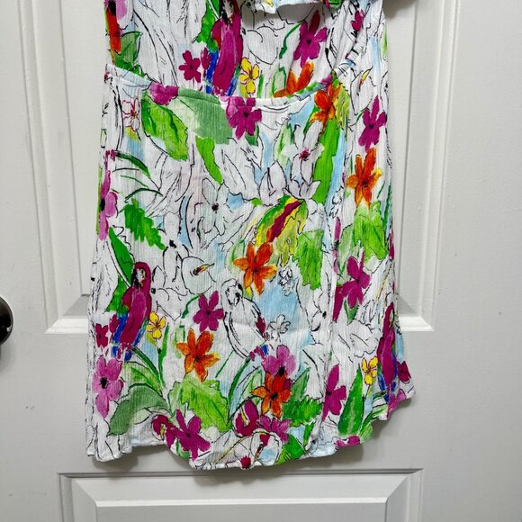 DESIGUAL Tropical asymmetric mini dress in Floral Multi Size M - Picture 9 of 15